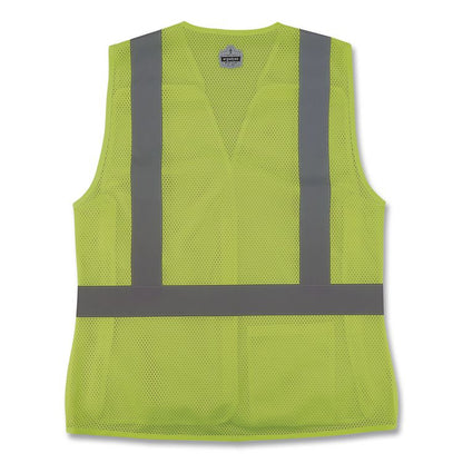 GloWear 8215BAW-S Class 2 Women's Hi-Vis Breakaway Vest with Hook-and-Loop, Polyester, Medium, Lime