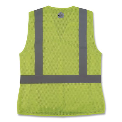 GloWear 8215BAW-S Class 2 Women's Hi-Vis Breakaway Vest with Hook-and-Loop, Polyester, Large, Lime