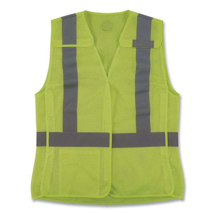 GloWear 8215BAW-S Class 2 Women's Hi-Vis Breakaway Vest with Hook-and-Loop, Polyester, Large, Lime