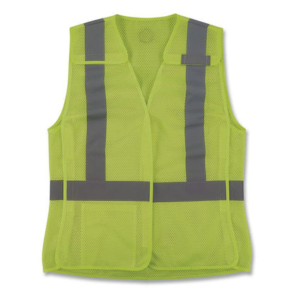 GloWear 8215BAW-S Class 2 Women's Hi-Vis Breakaway Vest with Hook-and-Loop, Polyester, Large, Lime