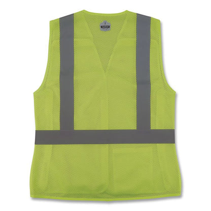 GloWear 8215BAW-S Class 2 Women's Hi-Vis Breakaway Vest with Hook-and-Loop, Polyester, X-Large, Lime
