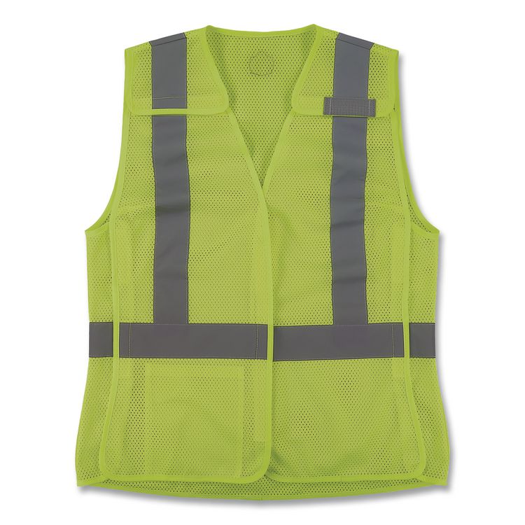 GloWear 8215BAW-S Class 2 Women's Hi-Vis Breakaway Vest with Hook-and-Loop, Polyester, X-Large, Lime