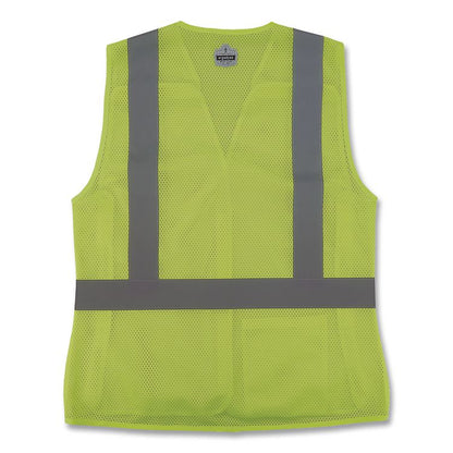 GloWear 8215BAW-S Class 2 Women's Hi-Vis Breakaway Vest with Hook-and-Loop, Polyester, 2X-Large, Lime