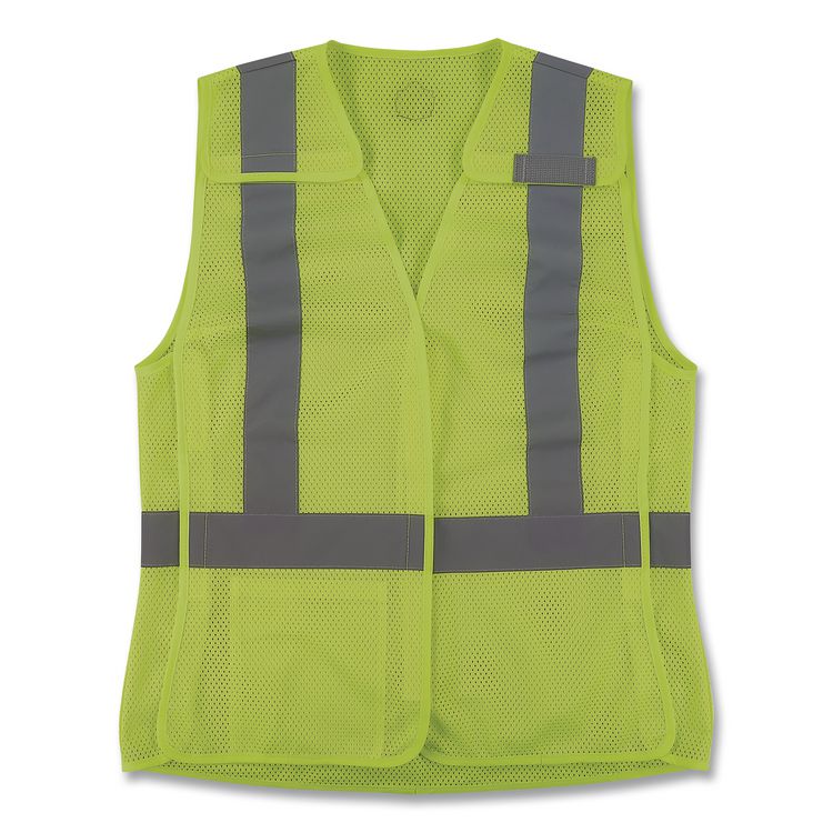 GloWear 8215BAW-S Class 2 Women's Hi-Vis Breakaway Vest with Hook-and-Loop, Polyester, 3X-Large, Lime