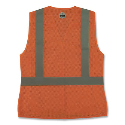 GloWear 8215BAW-S Class 2 Women's Hi-Vis Breakaway Vest with Hook-and-Loop, Polyester, Small, Orange