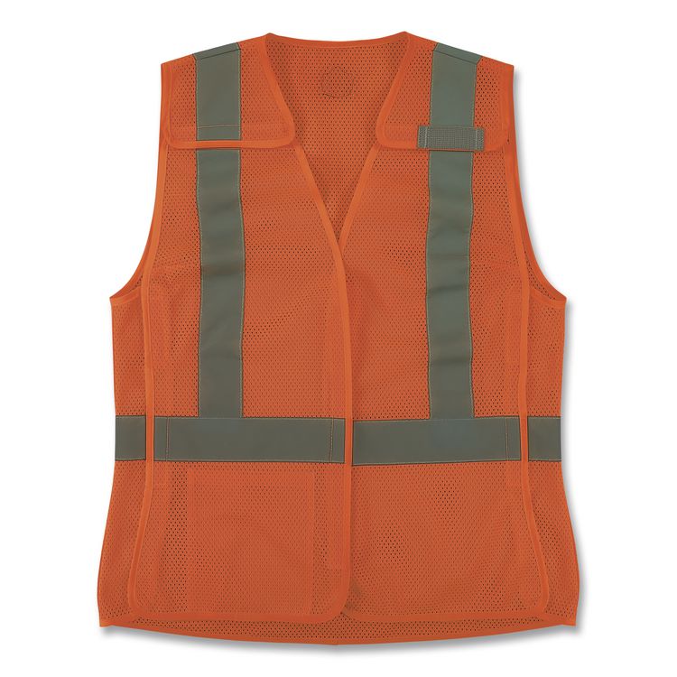 GloWear 8215BAW-S Class 2 Women's Hi-Vis Breakaway Vest with Hook-and-Loop, Polyester, Small, Orange