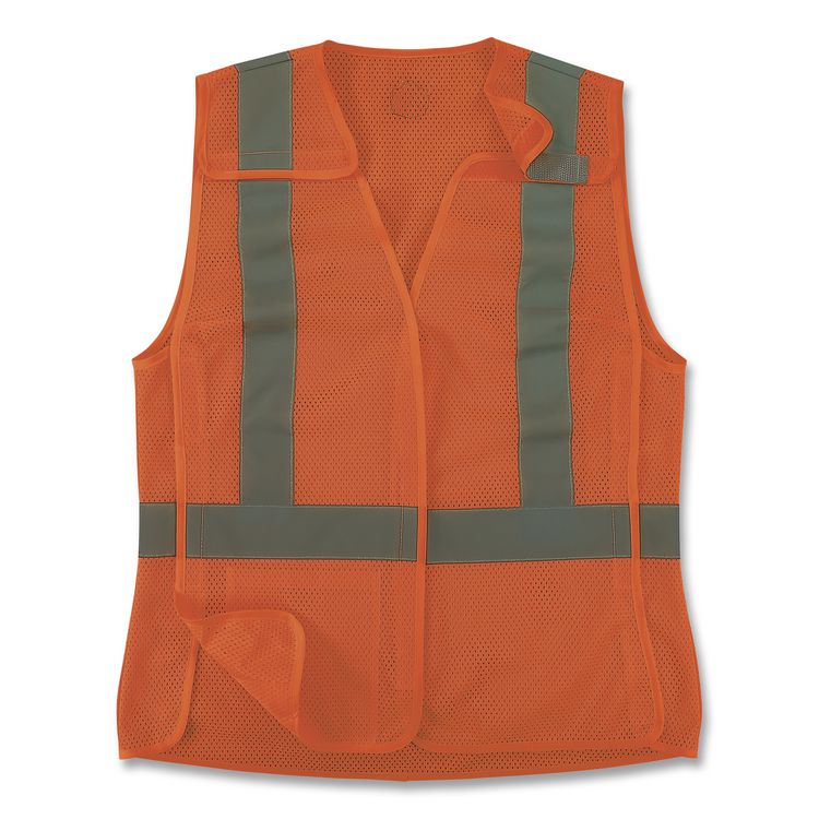 GloWear 8215BAW-S Class 2 Women's Hi-Vis Breakaway Vest with Hook-and-Loop, Polyester, Large, Orange