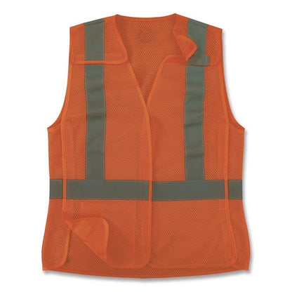 GloWear 8215BAW-S Class 2 Women's Hi-Vis Breakaway Vest with Hook-and-Loop, Polyester, Large, Orange