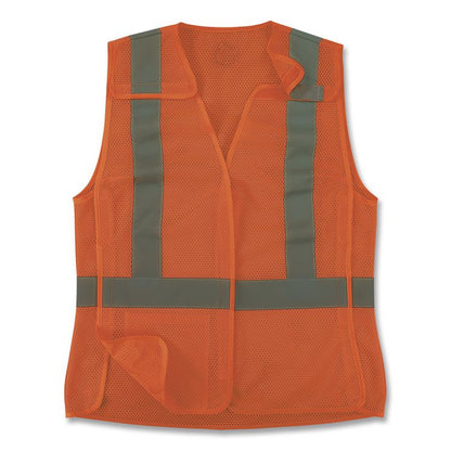 GloWear 8215BAW-S Class 2 Women's Hi-Vis Breakaway Vest with Hook-and-Loop, Polyester, X-Large, Orange