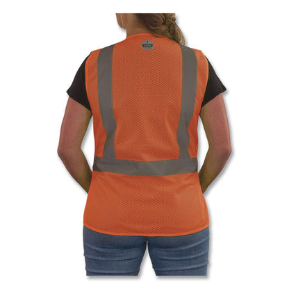 GloWear 8215BAW-S Class 2 Women's Hi-Vis Breakaway Vest with Hook-and-Loop, Polyester, X-Large, Orange