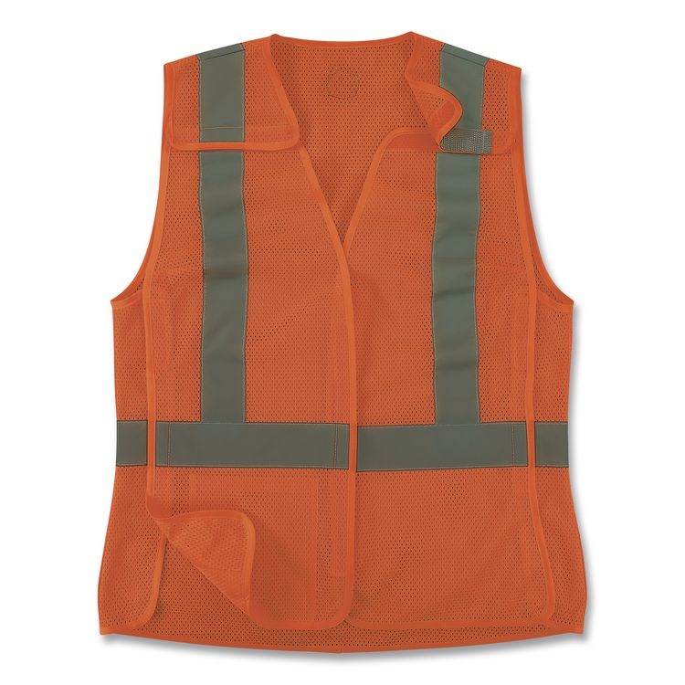 GloWear 8215BAW-S Class 2 Women's Hi-Vis Breakaway Vest with Hook-and-Loop, Polyester, 2X-Large, Orange