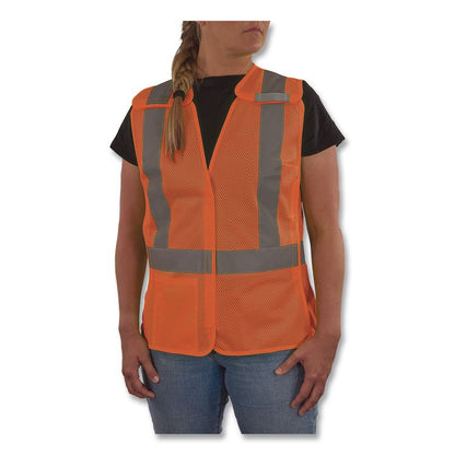 GloWear 8215BAW-S Class 2 Women's Hi-Vis Breakaway Vest with Hook-and-Loop, Polyester, 3X-Large, Orange