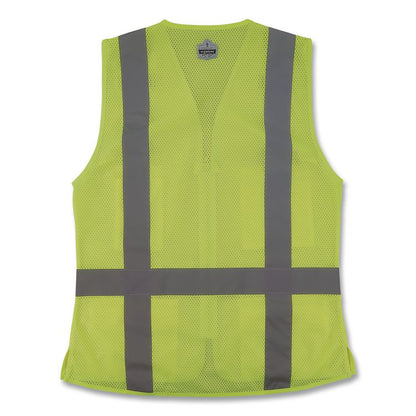 GloWear 8247ZW-S Class 2 Women's Hi-Vis Surveyor Vest with Zipper, Polyester, X-Large, Lime
