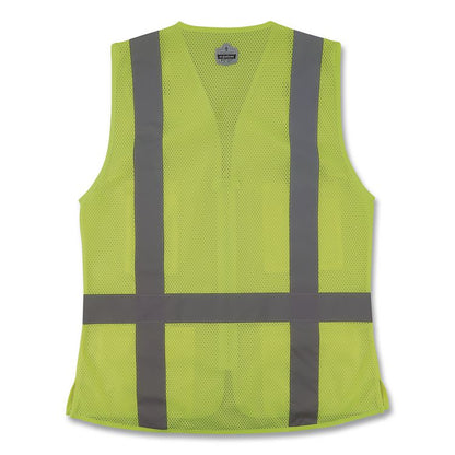 GloWear 8247ZW-S Class 2 Women's Hi-Vis Surveyor Vest with Zipper, Polyester, 2X-Large, Lime