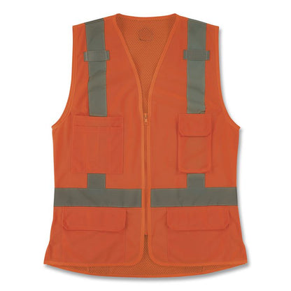 GloWear 8247ZW-S Class 2 Women's Hi-Vis Surveyor Vest with Zipper, Polyester, Small, Orange
