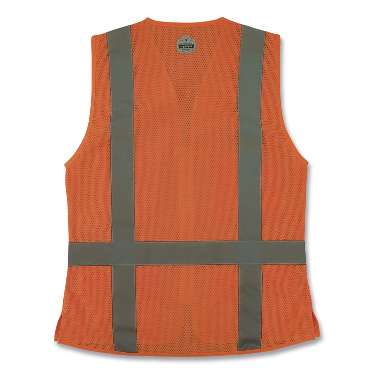 GloWear 8247ZW-S Class 2 Women's Hi-Vis Surveyor Vest with Zipper, Polyester, Medium, Orange