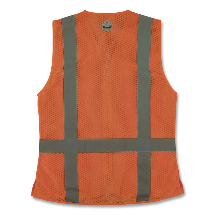 GloWear 8247ZW-S Class 2 Women's Hi-Vis Surveyor Vest with Zipper, Polyester, Large, Orange