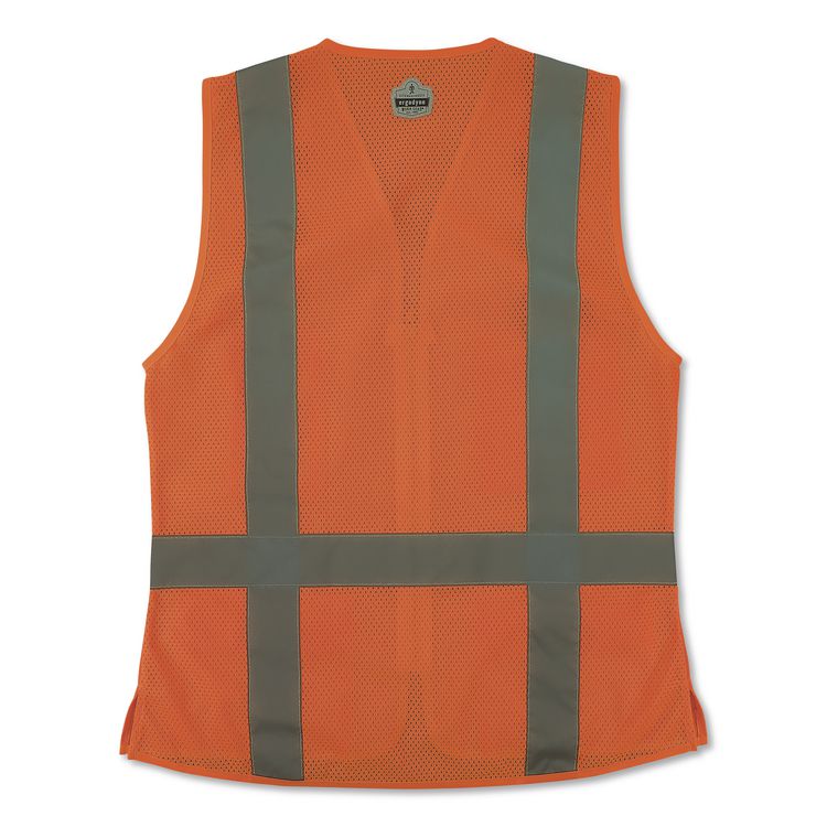 GloWear 8247ZW-S Class 2 Women's Hi-Vis Surveyor Vest with Zipper, Polyester, X-Large, Orange