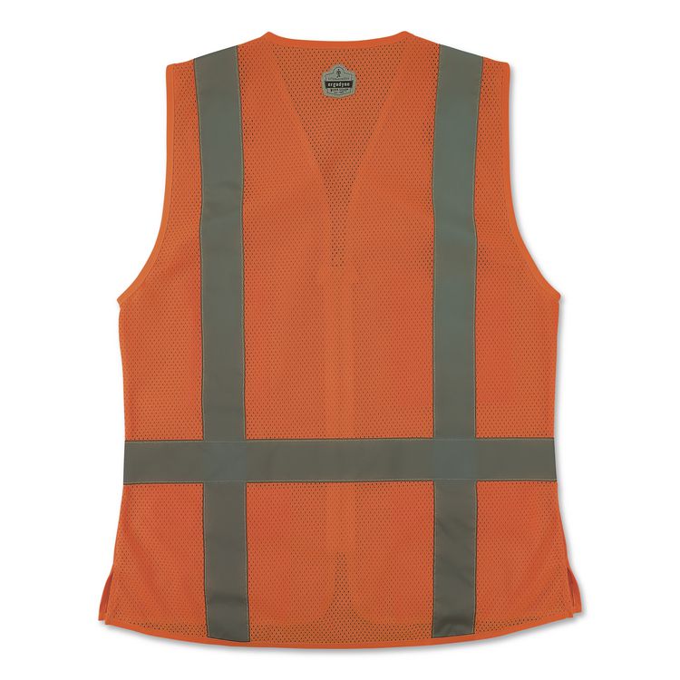 GloWear 8247ZW-S Class 2 Women's Hi-Vis Surveyor Vest with Zipper, Polyester, 2X-Large, Orange
