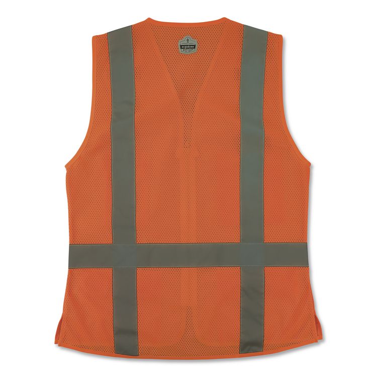 GloWear 8247ZW-S Class 2 Women's Hi-Vis Surveyor Vest with Zipper, Polyester, 3X-Large, Orange