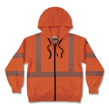 GloWear 8305W Class 3 Women's Performance Hi-Vis Hooded Zip-Up Sweatshirt, 3X-Large, Orange