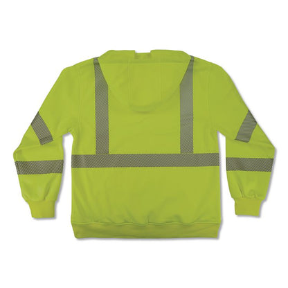 GloWear 8304W Class 3 Women's Performance Hi-Vis Hooded Sweatshirt, Medium, Lime