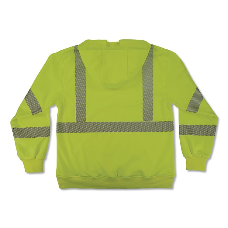 GloWear 8304W Class 3 Women's Performance Hi-Vis Hooded Sweatshirt, Large, Lime