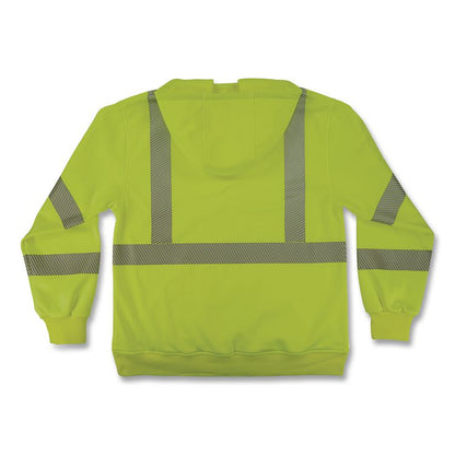 GloWear 8304W Class 3 Women's Performance Hi-Vis Hooded Sweatshirt, 2X-Large, Lime