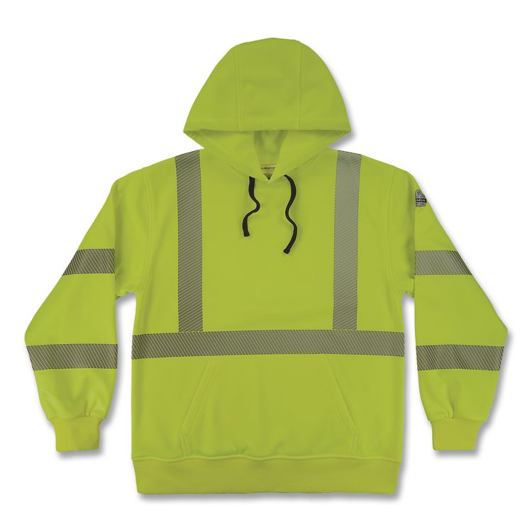 GloWear 8304W Class 3 Women's Performance Hi-Vis Hooded Sweatshirt, 3X-Large, Lime
