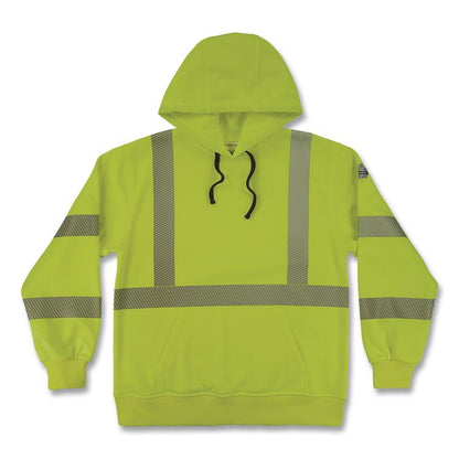 GloWear 8304W Class 3 Women's Performance Hi-Vis Hooded Sweatshirt, 3X-Large, Lime