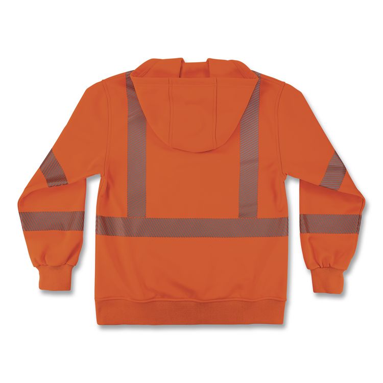 GloWear 8304W Class 3 Women's Performance Hi-Vis Hooded Sweatshirt, Small, Orange