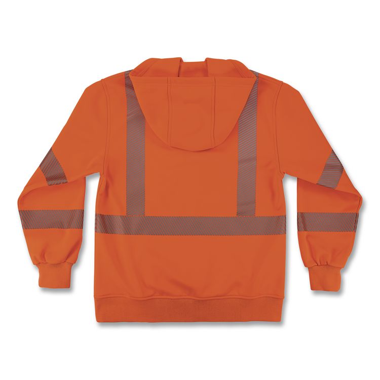 GloWear 8304W Class 3 Women's Performance Hi-Vis Hooded Sweatshirt, Medium, Orange