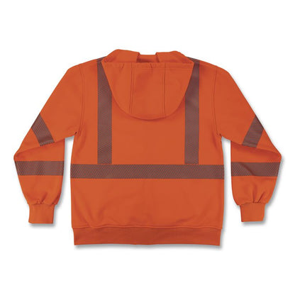 GloWear 8305W Class 3 Women's Performance Hi-Vis Hooded Zip-Up Sweatshirt, Large, Orange