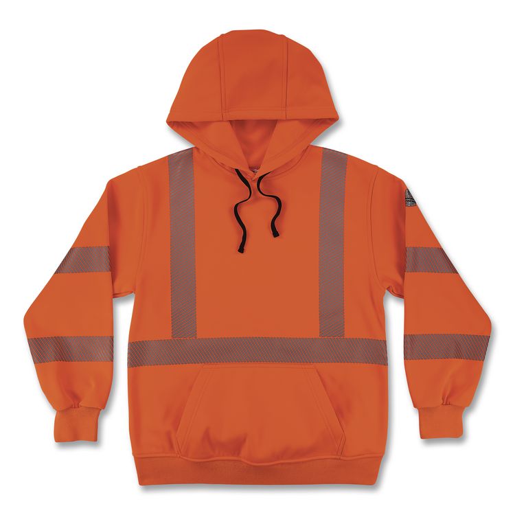 GloWear 8304W Class 3 Women's Performance Hi-Vis Hooded Sweatshirt, 2X-Large, Orange