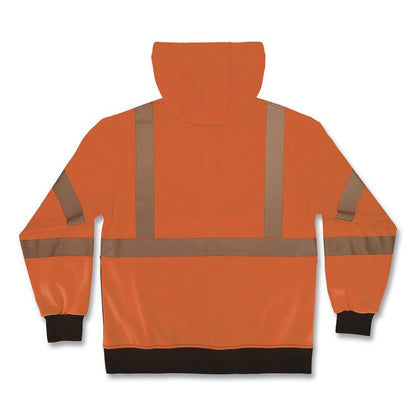GloWear 8317BK Class 3 Performance Hi-Vis Hooded Sweatshirt with Black Bottom, 2X-Large, Orange