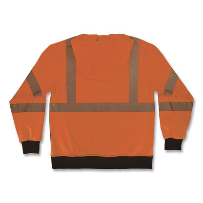 GloWear 8317BK Class 3 Performance Hi-Vis Hooded Sweatshirt with Black Bottom, 3X-Large, Orange