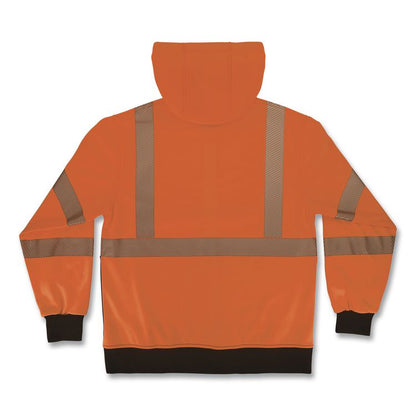 GloWear 8317BK Class 3 Performance Hi-Vis Hooded Sweatshirt with Black Bottom, 3X-Large, Orange