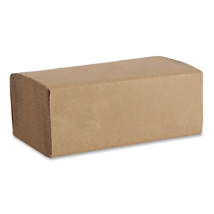Folded Paper Towels, 1-Ply, 9 x 9.5, Kraft, 250/Pack, 16 Packs/Carton