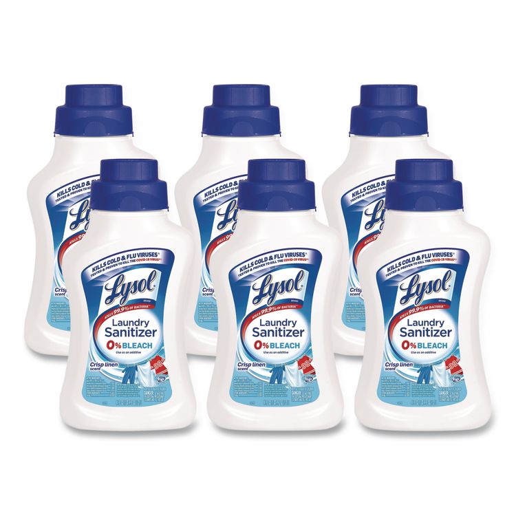 Laundry Sanitizer, Liquid, Crisp Linen Scent, 41 oz, 6/Carton