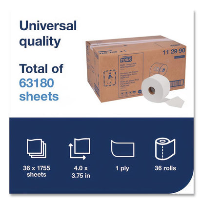 Universal Bath Tissue Roll with OptiCore, Septic Safe, 1-Ply, White, 1,755 Sheets/Roll, 36 Rolls/Carton