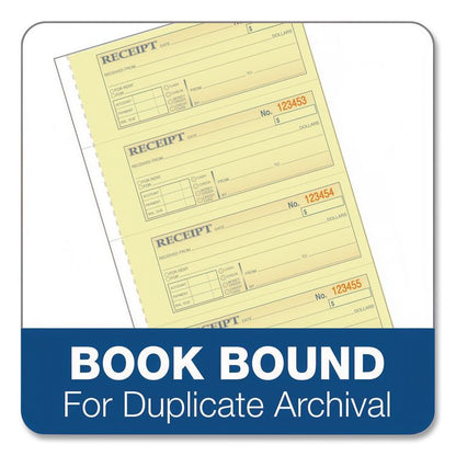 Money and Rent Receipt Book, Account + Payment Sections, Three-Part Carbonless, 7.13 x 2.75, 4 Forms/Sheet, 100 Forms Total