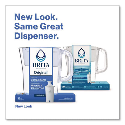 Small 6-Cup Water Filter Pitcher with 1 Standard Filter, Denali, White, 2/Carton