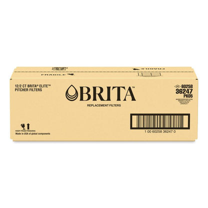 Elite Replacement Water Filters for Pitcher and Dispensers, 2 Filters/Box, 12 Boxes/Carton
