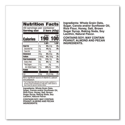 Granola Bars, Oats'n Honey Cereal, 1.5 oz Bar, 18/Box