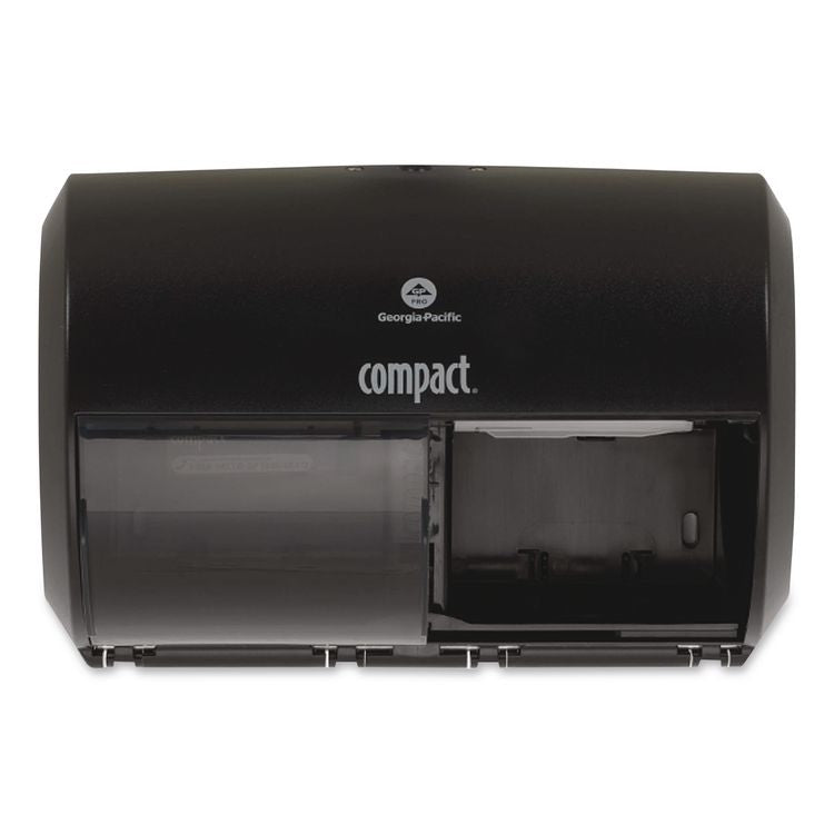 Compact Coreless Side-by-Side Double Roll Tissue Dispenser, 11.5 x 7.63 x 8, Black