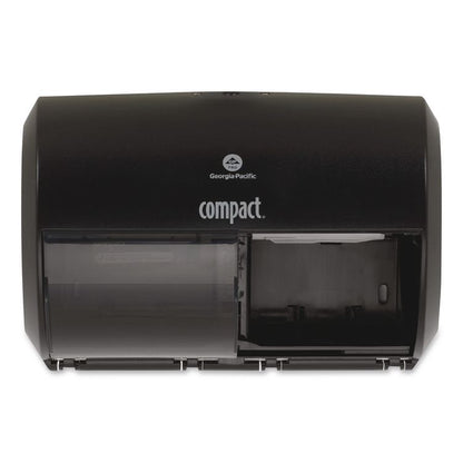 Compact Coreless Side-by-Side Double Roll Tissue Dispenser, 11.5 x 7.63 x 8, Black
