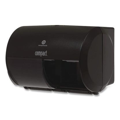 Compact Coreless Side-by-Side Double Roll Tissue Dispenser, 11.5 x 7.63 x 8, Black