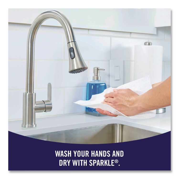 Sparkle ps Premium Perforated Paper Kitchen Towel Roll, 2-Ply, 11 x 8.8, White, 85/Roll, 15 Rolls/Carton
