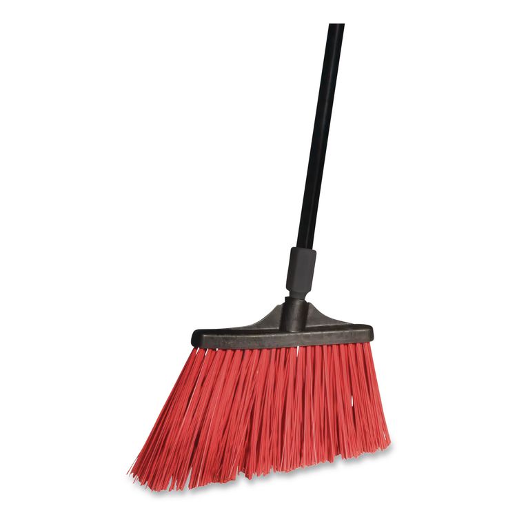 MaxiStrong Angle Broom, 56" Length, Black, 6/Carton