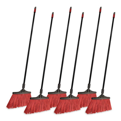 MaxiStrong Angle Broom, 56" Length, Black, 6/Carton